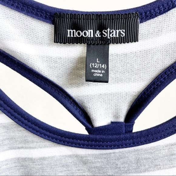 NWT Stitch Fix Moon & Stars Gray Navy Mimi Sleeveless French Terry Maxi Dress L - Picture 6 of 6